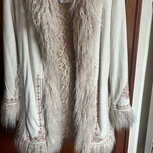 Free People light pink shearling coat 70s